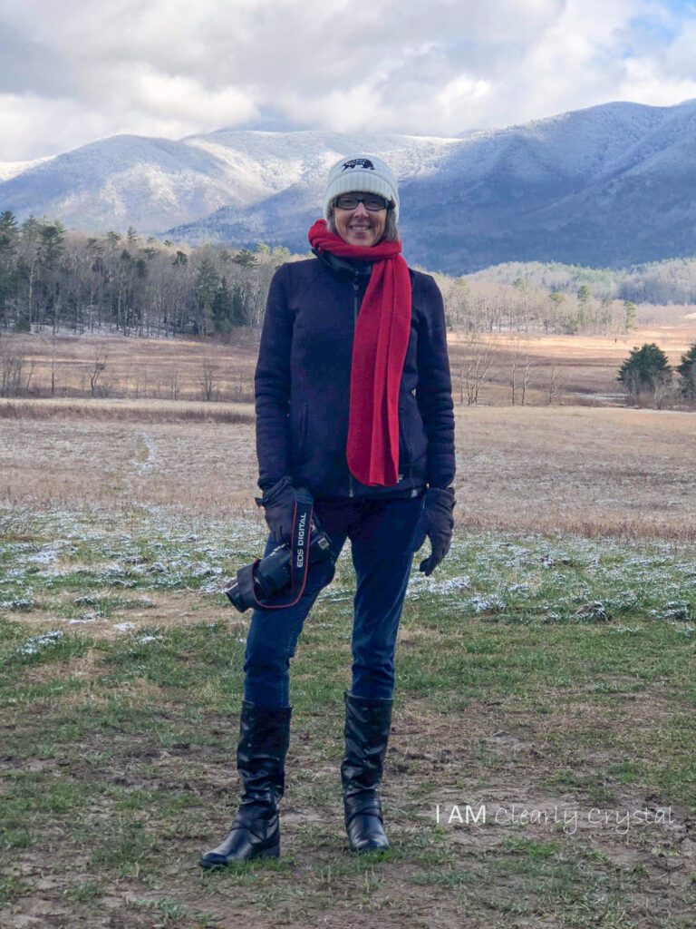 woman at mountains