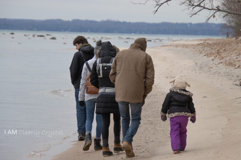 walking on Lake Michigan