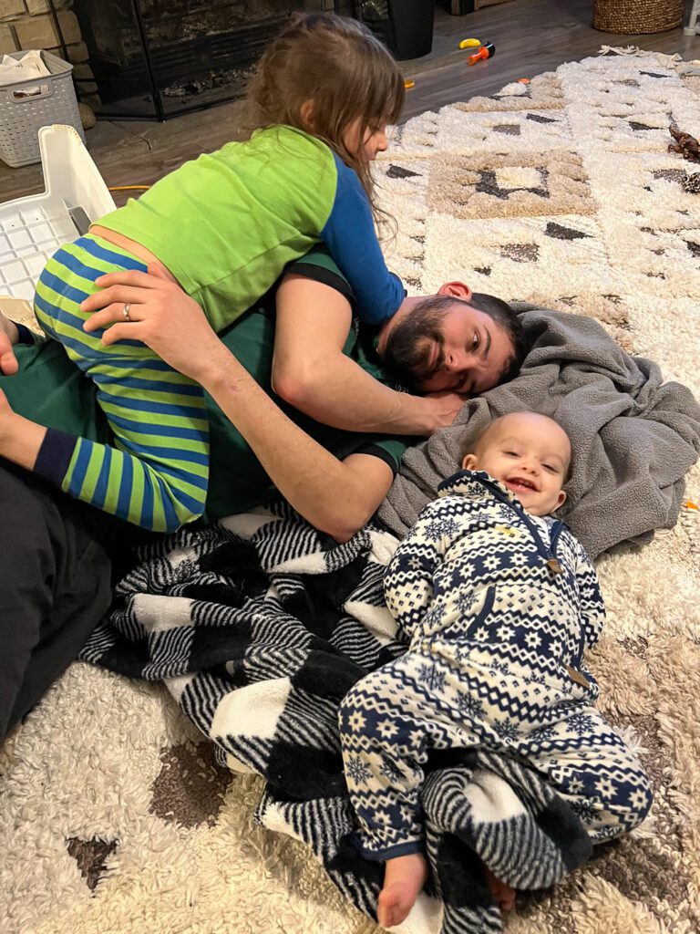 dad with kids