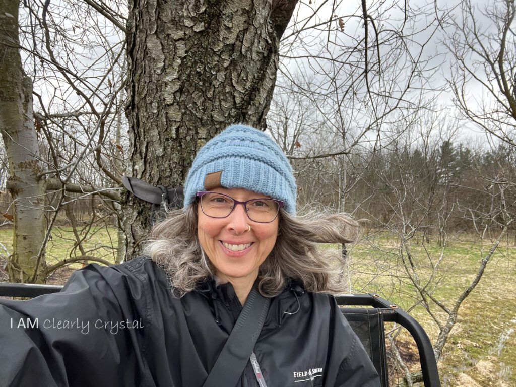 woman in deer stand