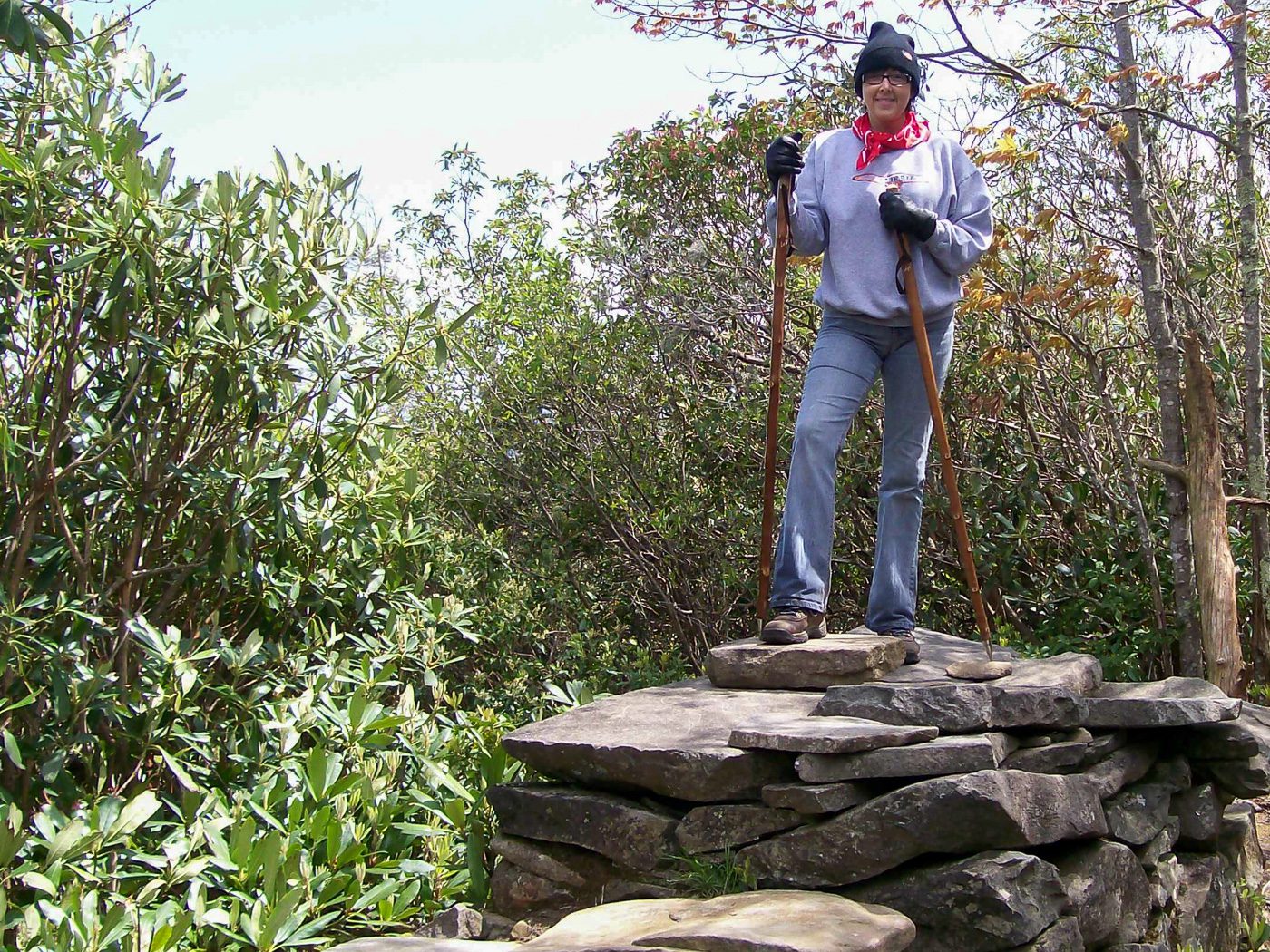 woman on a rock