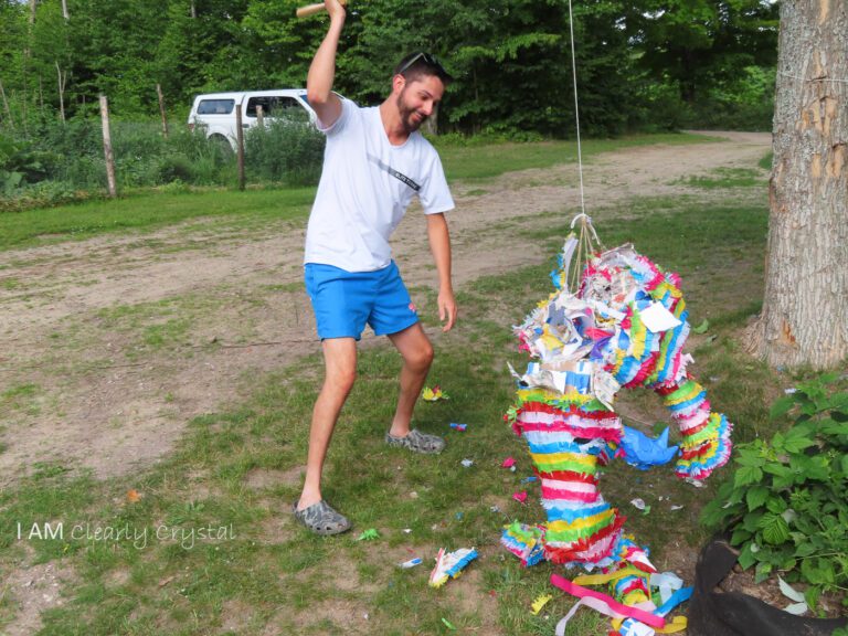 man with pinata