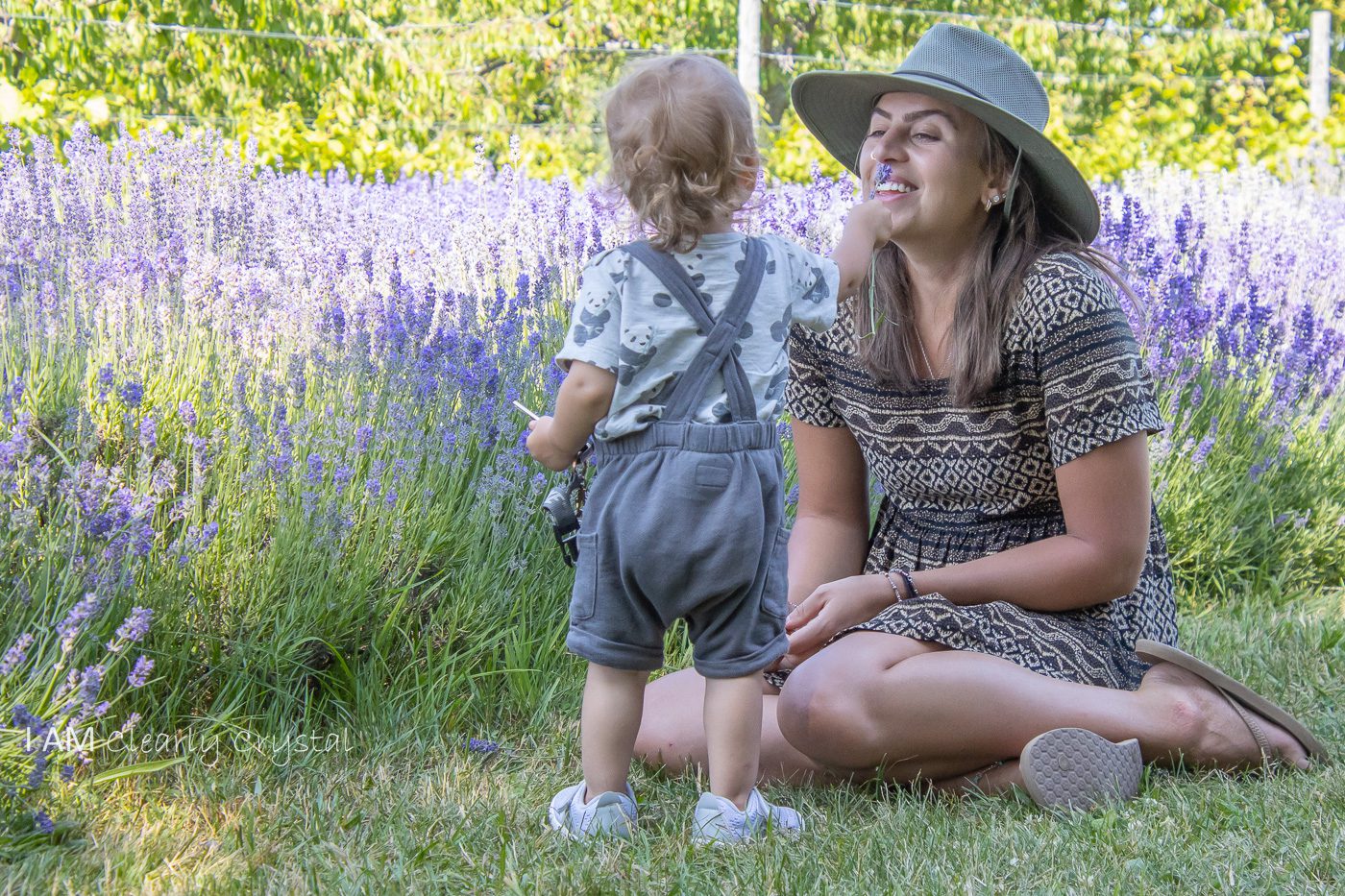 mother and son at lavender