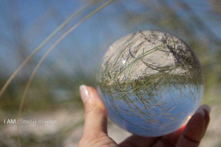 lens ball at beach