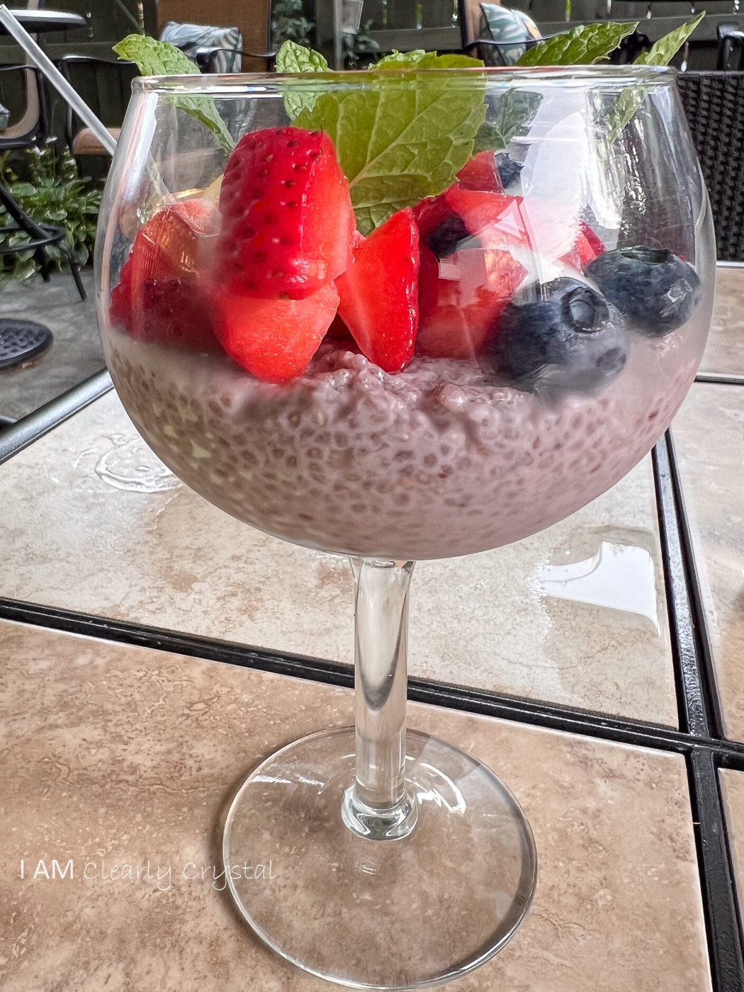 chia pudding in a glass