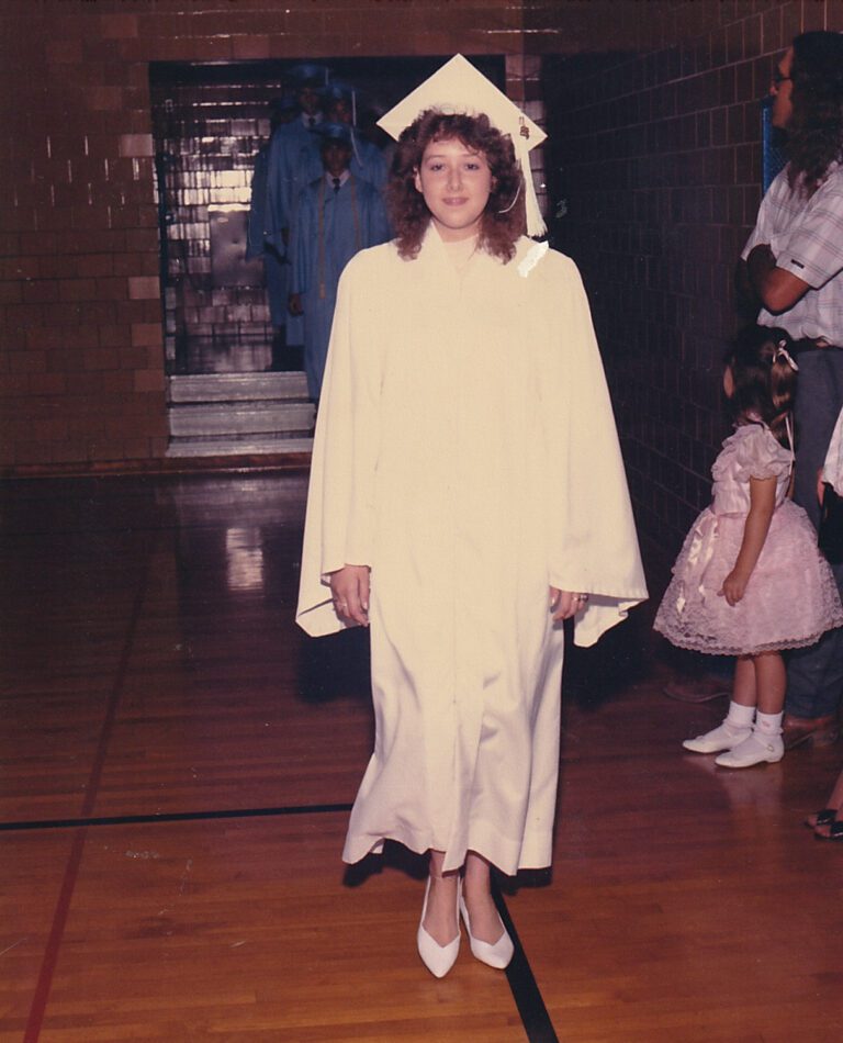 woman in graduation gown