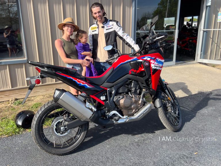 couple with motorcycle
